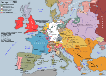 Europa a l'Innici de la guerra de successió